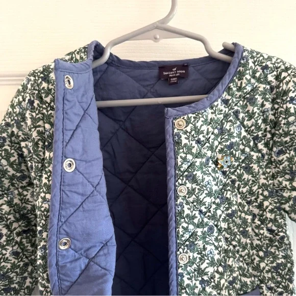 Sergent Major Girls Size 5/6 Quilted Ditsy Floral Barn Jacket Snaps Spring Coat - Picture 9 of 14